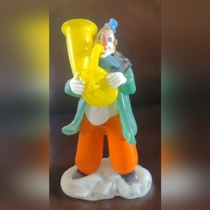 Czech vintage heavy glass clown